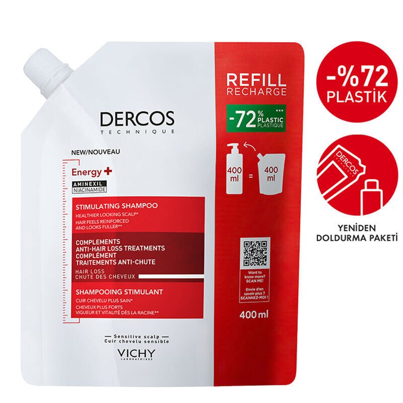 Vichy Dercos Energising Saç Dökülmesine Karşı Şampuan 400 ml - Refill