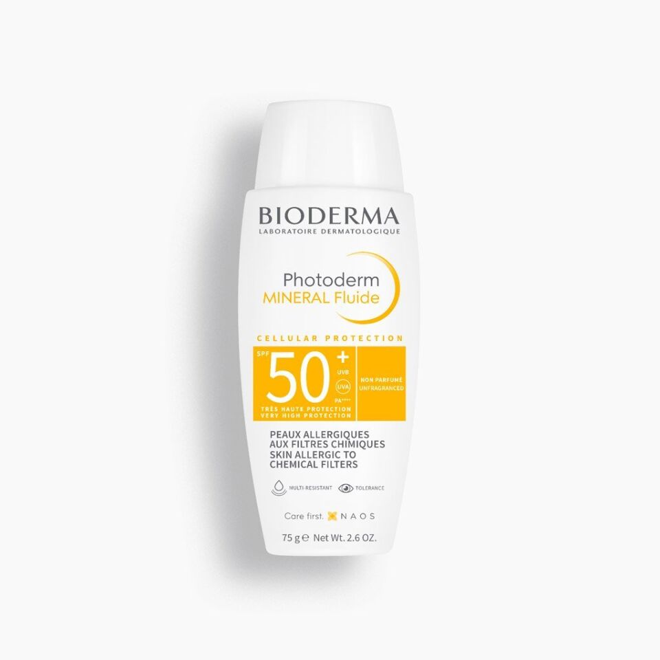 Bioderma Photoderm SPF 50+ Mineral Fluide 75 gr – Hassas ve Kimyasal Filtreye Toleranssız Ciltler İçin %100 Mineral Güneş Kremi