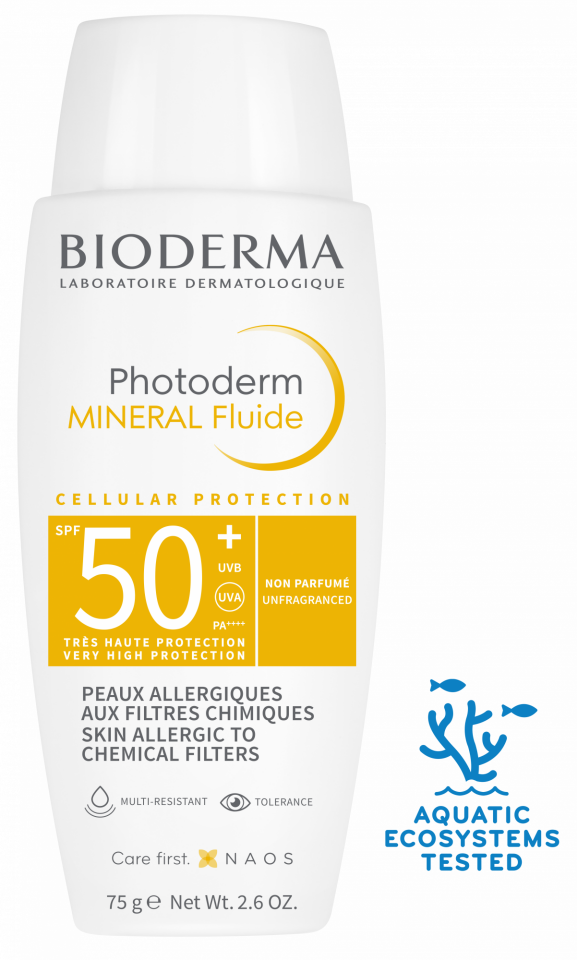 Bioderma Photoderm SPF 50+ Mineral Fluide 75 gr – Hassas ve Kimyasal Filtreye Toleranssız Ciltler İçin %100 Mineral Güneş Kremi