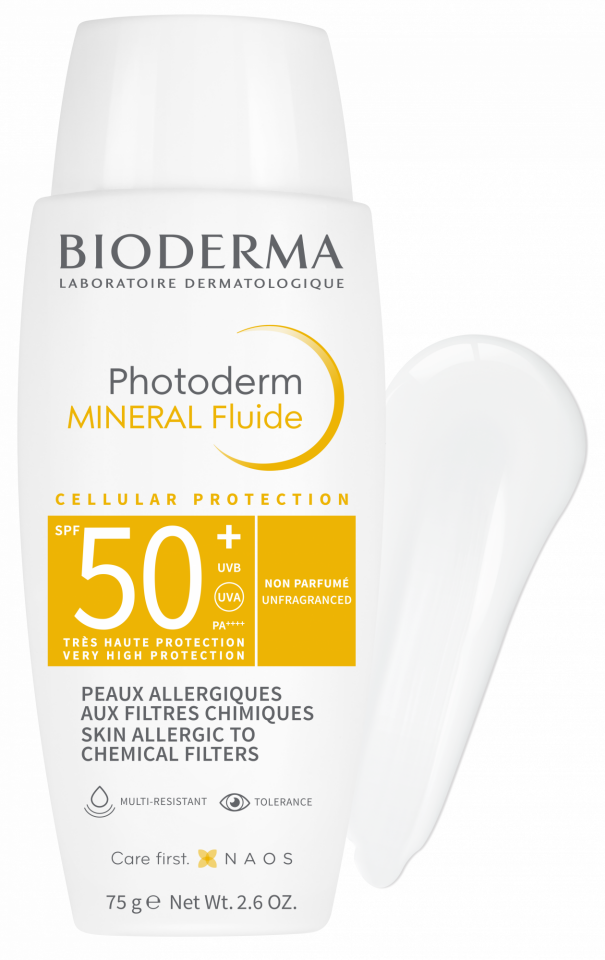 Bioderma Photoderm SPF 50+ Mineral Fluide 75 gr – Hassas ve Kimyasal Filtreye Toleranssız Ciltler İçin %100 Mineral Güneş Kremi