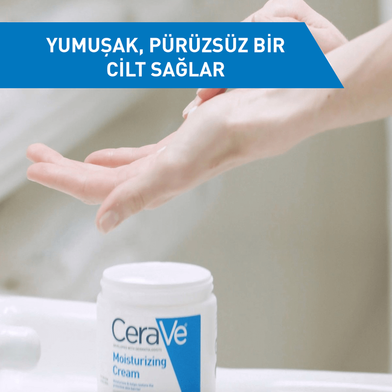 CeraVe Nemlendirici Yüz Ve Vücut Kremi - Kuru Ciltler İçin Seramid Ve Hyalüronik Asit İçerikli 340 gr