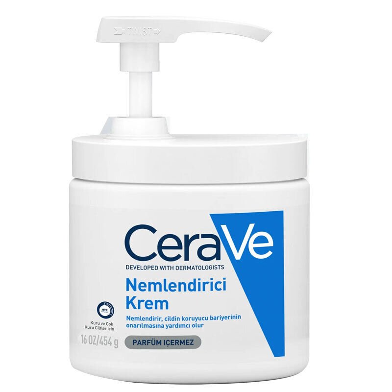 Cerave Nemlendirici Yüz Ve Vücut Kremi - Kuru Ciltler İçin Seramid Ve Hyalüronik Asit İçerikli 454 gr - Pompalı