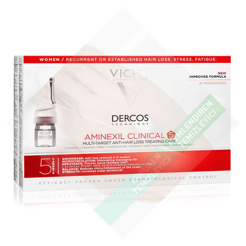 Vichy Dercos Aminexil Clinical 5 21x6ml - Kadınlar için Saç Dökülmesine Karşı Serum
