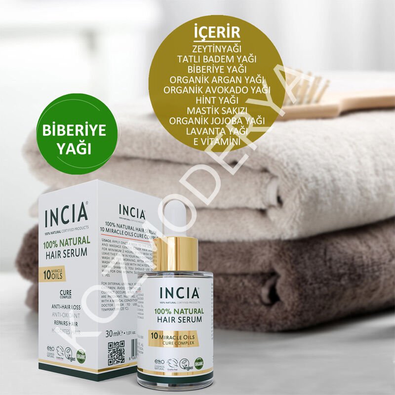 INCIA %100 Doğal 10 Mucizevi Yağ Saç Bakım Serumu 30 ml