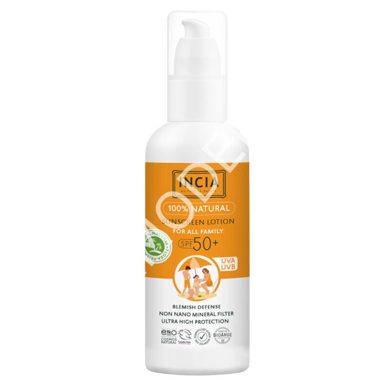 INCIA Doğal Tüm Aile için Güneş Losyonu Spf50+ 100 ml